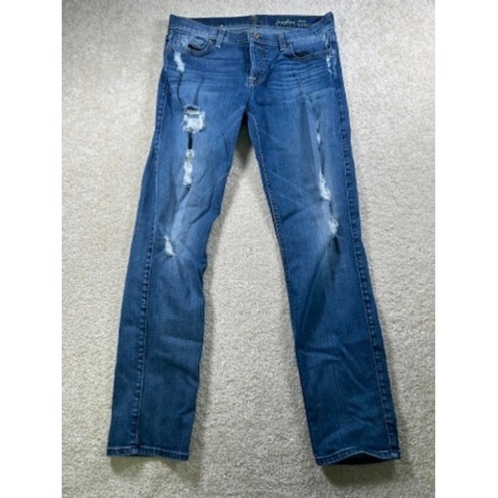 7 For All Mankind Distressed Jeans Skinny Boyfriend Style‎ Size 29